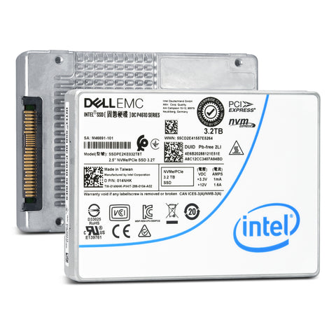 Dell P4610 SSDPE2KE032T8TB 014NHK 3.2TB PCIe Gen 3.1 X4 4GB/s 3D TLC 3DWPD U.2 NVMe 2.5in Solid State Drive - Factory Sealed New