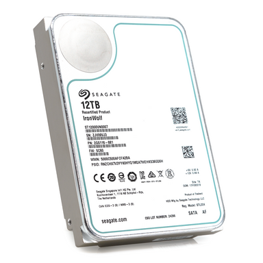 Seagate IronWolf ST12000VN0007 12TB 7.2K RPM SATA 6Gb/s 256MB 3.5" NAS Manufacturer Recertified HDD - Front View