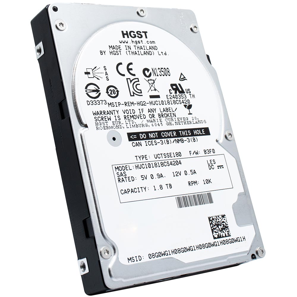 HGST C10K1800 HUC101818CS4204 0B31872 1.8TB 10K RPM SAS 12Gb/s 512e SE 2.5in Hard Drive - Product Image