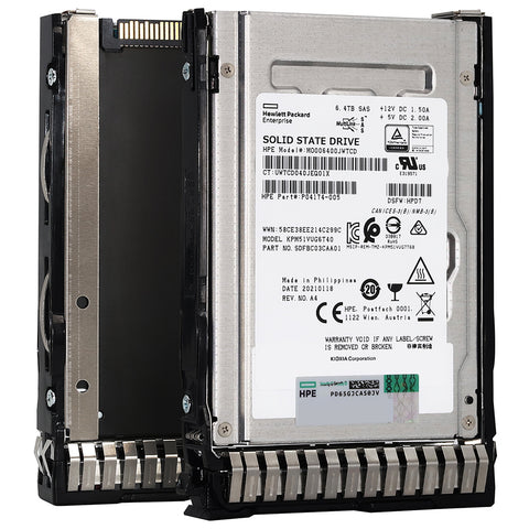 HPE Generation 8 P04174-005 MO006400JWTD 6.4TB SAS 12Gb/s 3D TLC 3DWPD 2.5in Recertified Solid State Drive