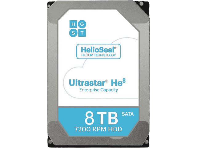HGST Ultrastar He8 HUH728080ALE600 0F25739 8TB 7.2K RPM SATA-6Gb/s 512e 128MB 3.5" ISE Hard Disk Drive