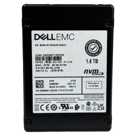 Dell/Samsung PM1735 MZWLR1T6HBJR 1.6TB 3 DWPD PCIe Gen 4.0 x4 8GB/s V-NAND U.2 NVMe 2.5in Refurbished SSD