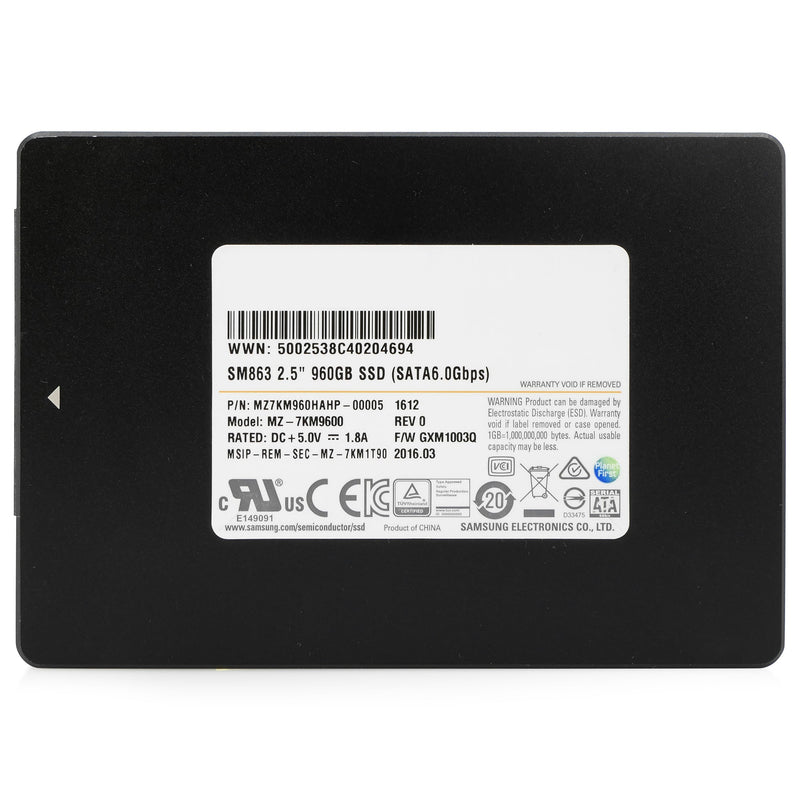 Samsung SM863 MZ7KM960HAHP 960GB MLC SATA 6Gb/s 2.5" SSD