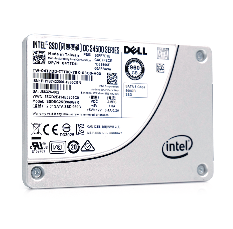 Intel/Dell SSDSC2KB960G7R 04T7DD 960GB 1 DWPD SATA 6Gb/s 3D TLC 2.5in Refurbished SSD