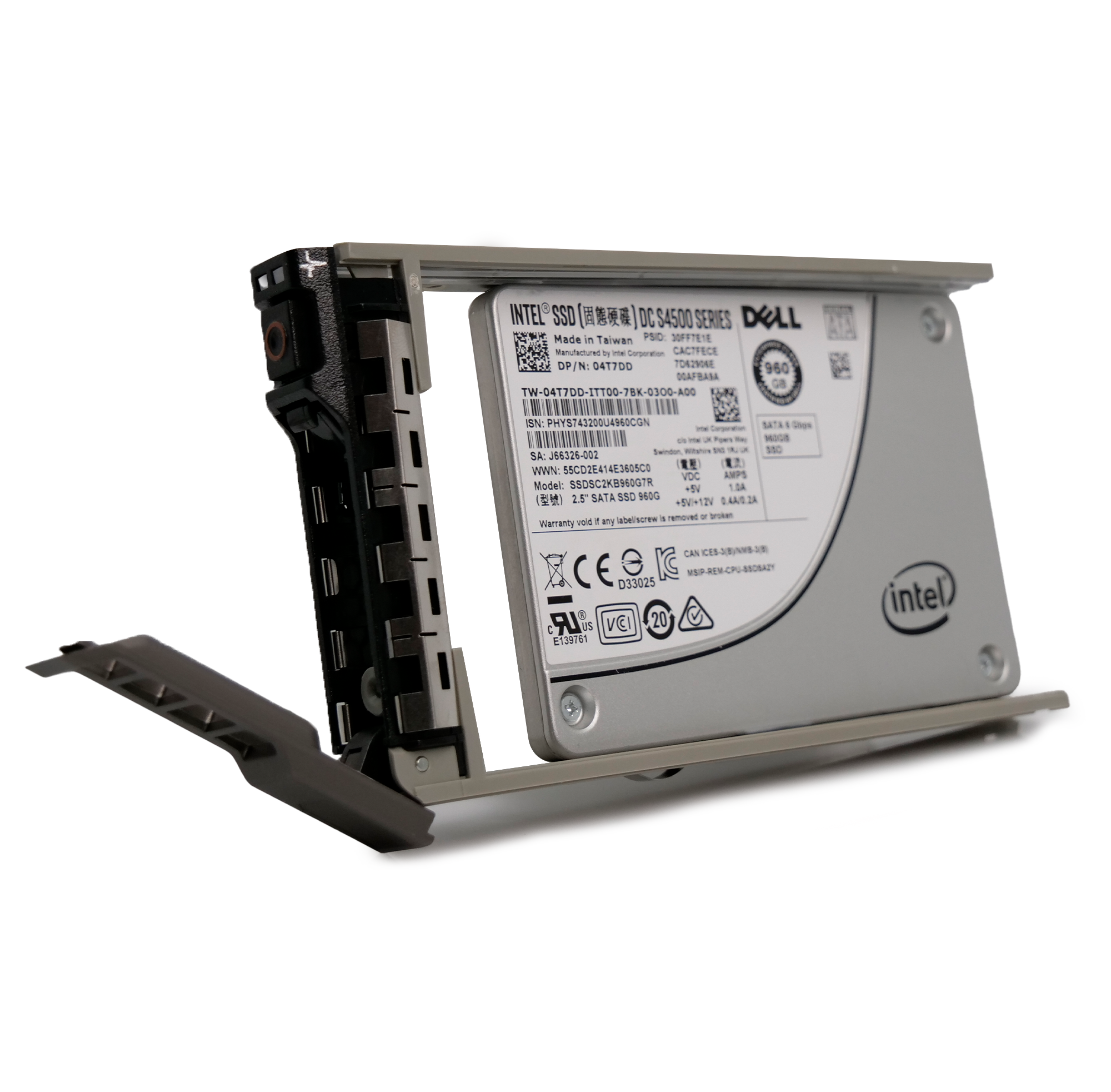 Dell G13 SSDSC2KB960G7R 04T7DD 960GB 7.68 PBW SATA 6Gb/s 3D TLC 2.5in Refurbished SSD