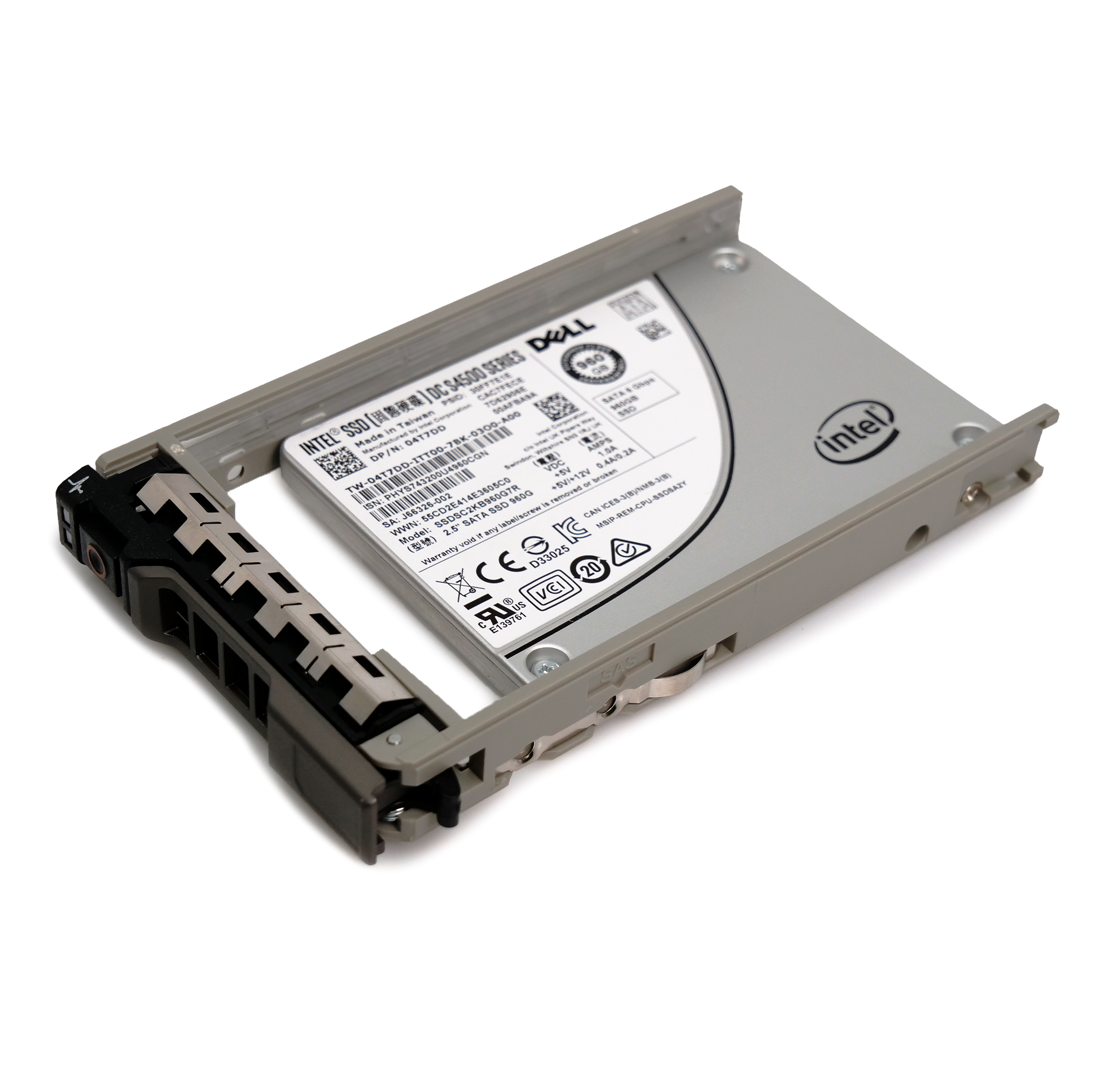 Dell G13 SSDSC2KB960G7R 04T7DD 960GB 7.68 PBW SATA 6Gb/s 3D TLC 2.5in Refurbished SSD