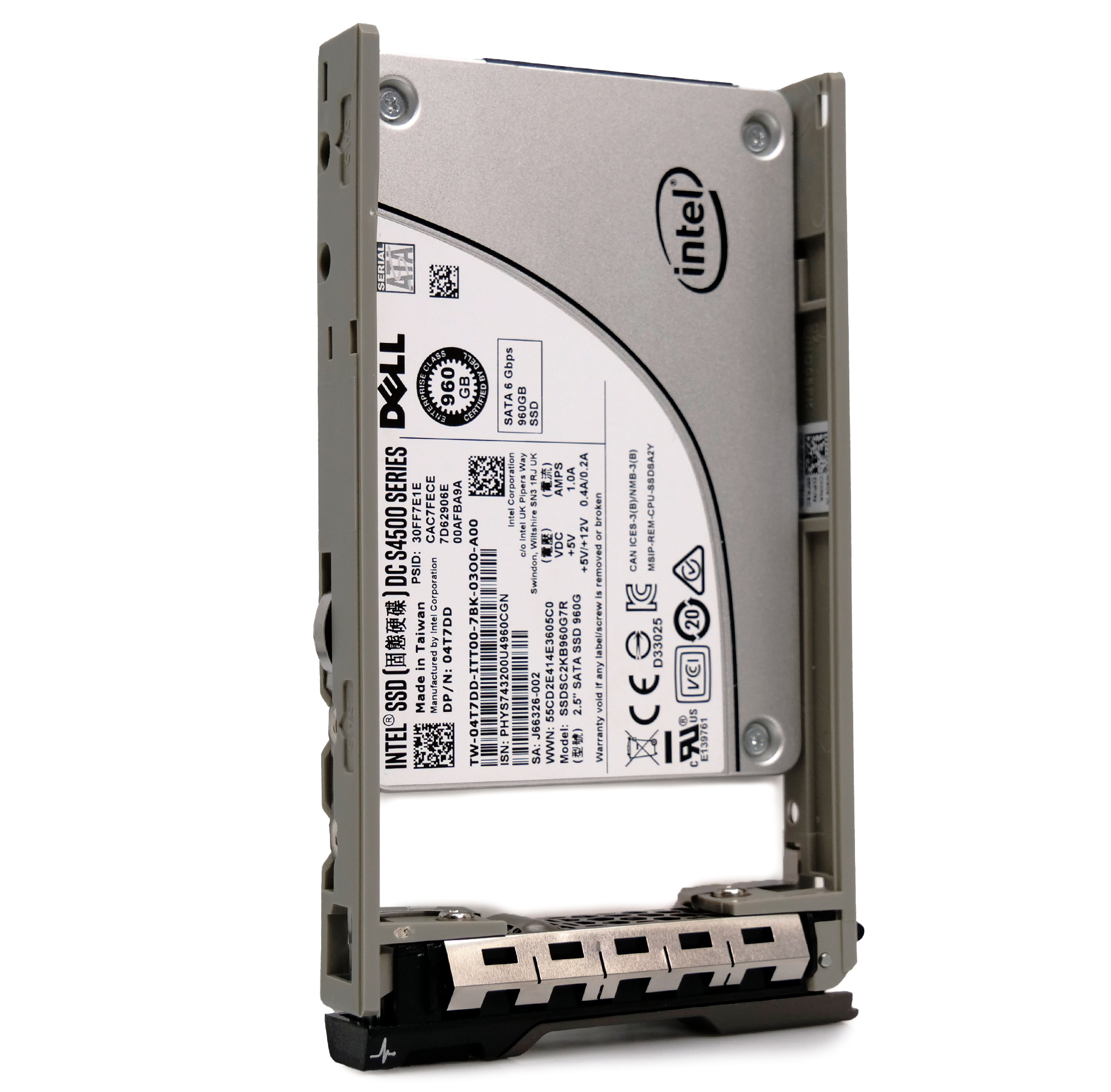 Dell G13 SSDSC2KB960G7R 04T7DD 960GB 7.68 PBW SATA 6Gb/s 3D TLC 2.5in Refurbished SSD