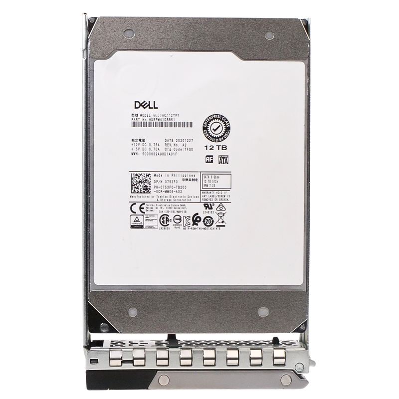 Dell G14 0753F0 12TB 7.2K RPM SATA 6Gb/s 512e 3.5in Refurbished HDD