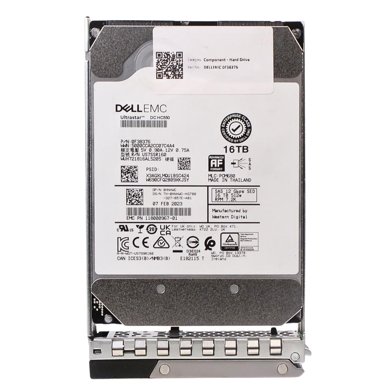 Dell G14 0HNHWC 16TB 7.2K RPM SAS 12Gb/s 512e 3.5in Refurbished HDD