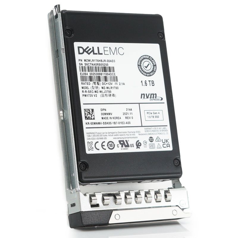 Dell G14 0MNMV MZWLR1T6HBJR 1.6TB PCIe Gen 4.0 x4 3D TLC 3DWPD Mixed Use U.2 2.5in Solid State Drive