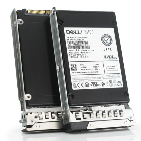 Dell G14 0MNMV MZWLR1T6HBJR 1.6TB PCIe Gen 4.0 x4 3D TLC 3DWPD Mixed Use U.2 2.5in Refurbished SSD