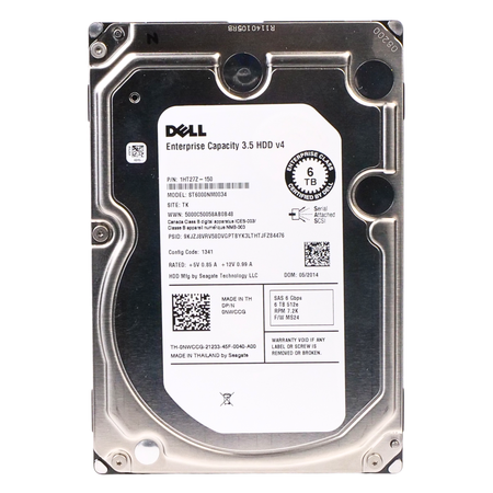 Dell/Seagate V4 ST6000NM0034 6TB 7.2K RPM SAS 6Gb/s 512e 128 MB 3.5in Refurbished HDD