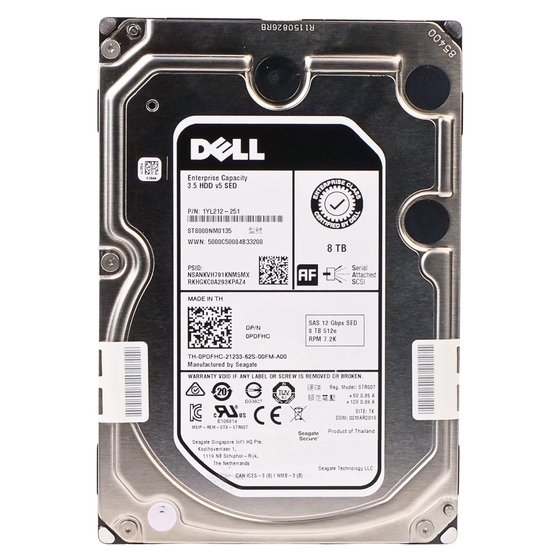 Dell/Seagate Exos 7E8 ST8000NM0135 8TB 7.2K RPM SAS 12Gb/s 512e 256MB 3.5in Refurbished HDD