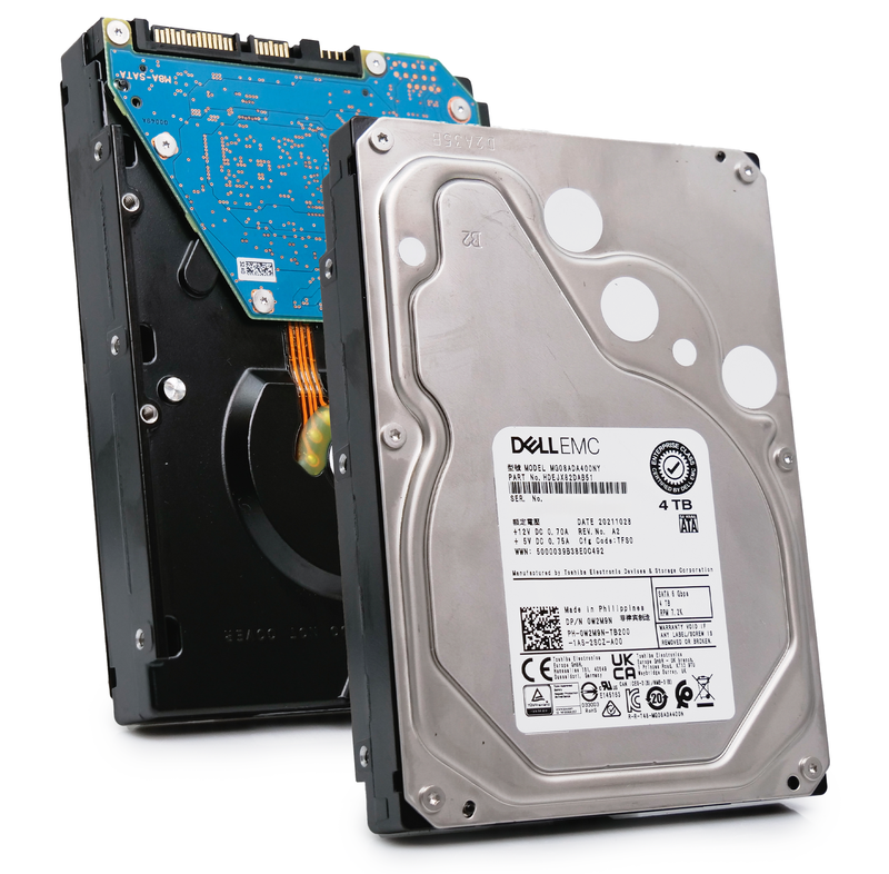 Kioxia/Dell MG08 MG08ADA400NY HDEJX82DAB51 4TB 7.2K RPM SATA 6Gb/s 512n 3.5in Recertified Hard Drive