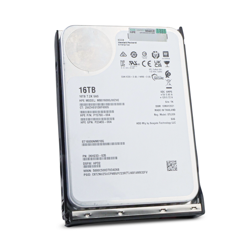 HP Generation 11 MB016000JWZHE P15760-004 16TB 7.2K RPM SAS 12Gb/s 512e 256MB 3.5in HDD