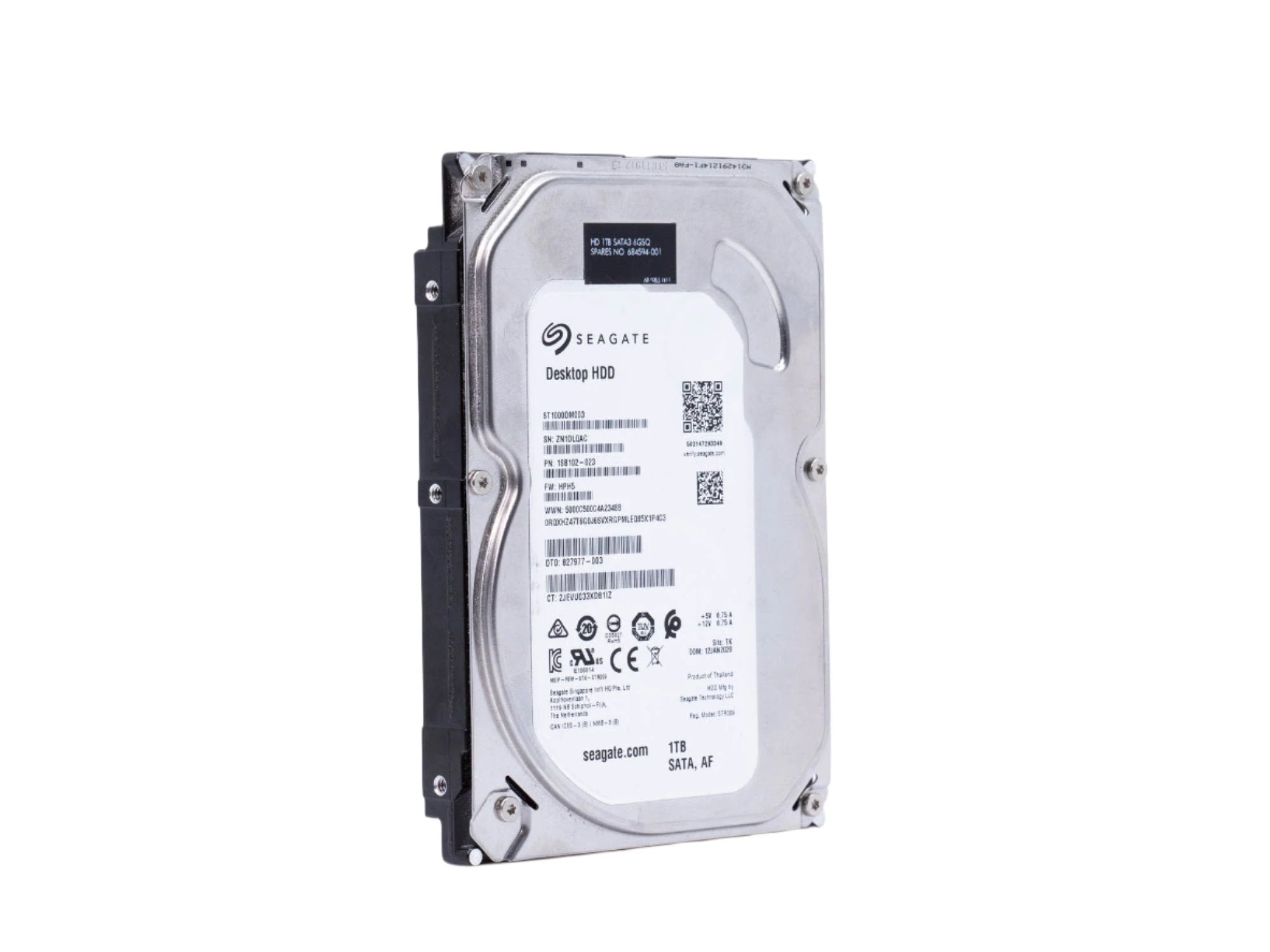 Seagate Barracuda Desktop HDD ST1000DM003 1TB 7.2K RPM SATA 6Gb/s 3.5in Recertified Hard Drive