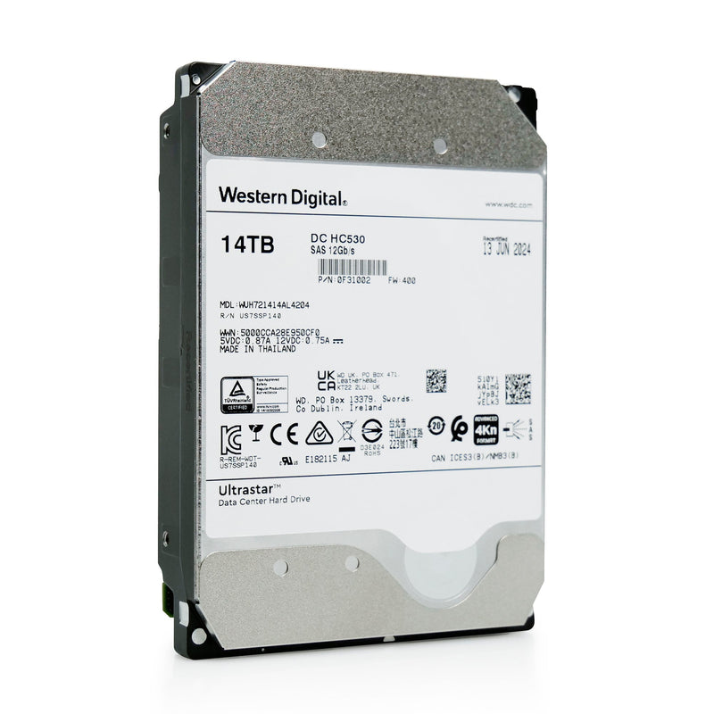 Western Digital Ultrastar DC HC530 WUH721414AL4204 0F31002 14TB 7.2K RPM SAS 12Gb/s 4kn 3.5in Refurbished HDD