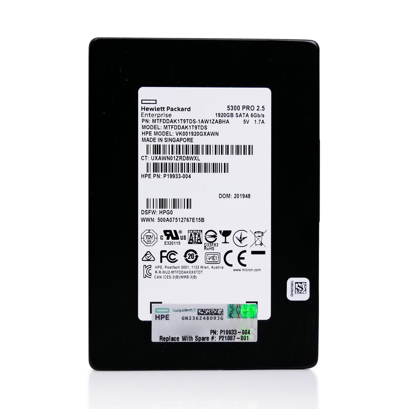 HP VK001920GXAWN 1.92TB SATA 6Gb/s 3D TLC 2.5in Refurbished SSD