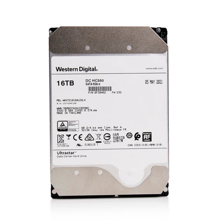 Western Digital Ultrastar DC HC550 WUH721816ALE6L4 0F38462 16TB 7.2K RPM SATA 6Gb/s 512e 512MB 3.5" Refurbished HDD