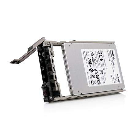 Dell G13 KHK6XLSE1T92 0KJR1M 1.92TB 0.6 DWPD SATA 6Gb/s 3D TLC 3.5in Read Intensive SSD, front slanted right side view