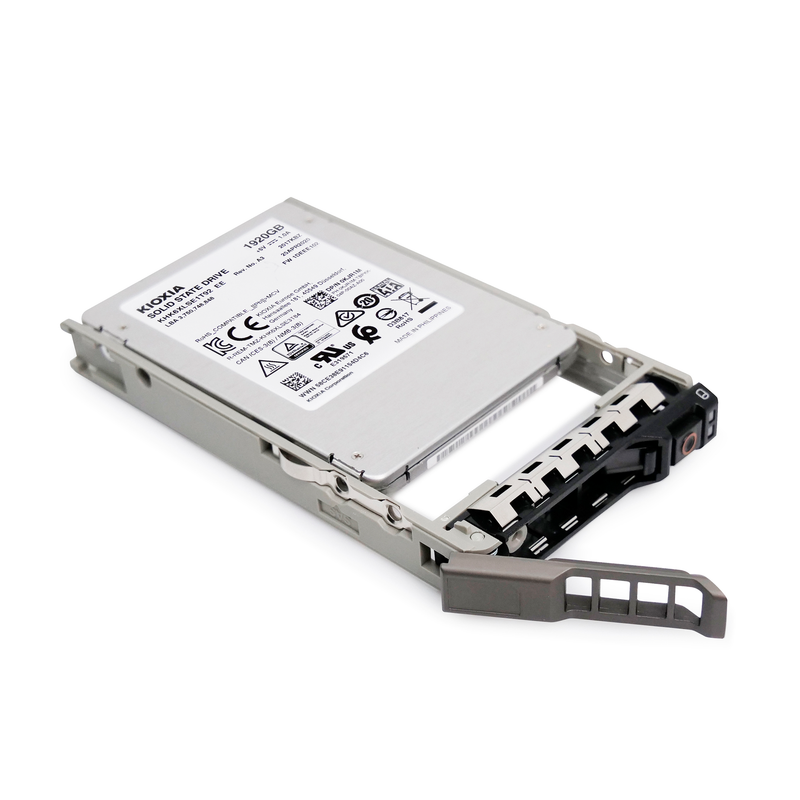 Dell G13 KHK6XLSE1T92 0KJR1M 1.92TB 0.6 DWPD SATA 6Gb/s 3D TLC 3.5in Read Intensive SSD, slanted left side view