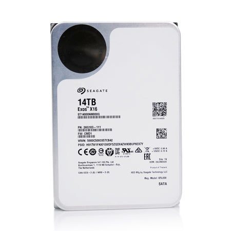 Seagate Exos X16 ST14000NM000G 14TB 7.2K RPM SATA 6Gb/s 512e 3.5in Hard Drive