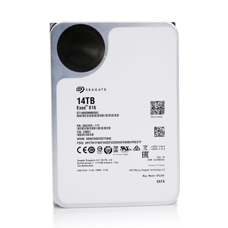 Seagate Exos X16 ST14000NM000G 14TB 7.2K RPM SATA 6Gb/s 512e 3.5in Hard Drive