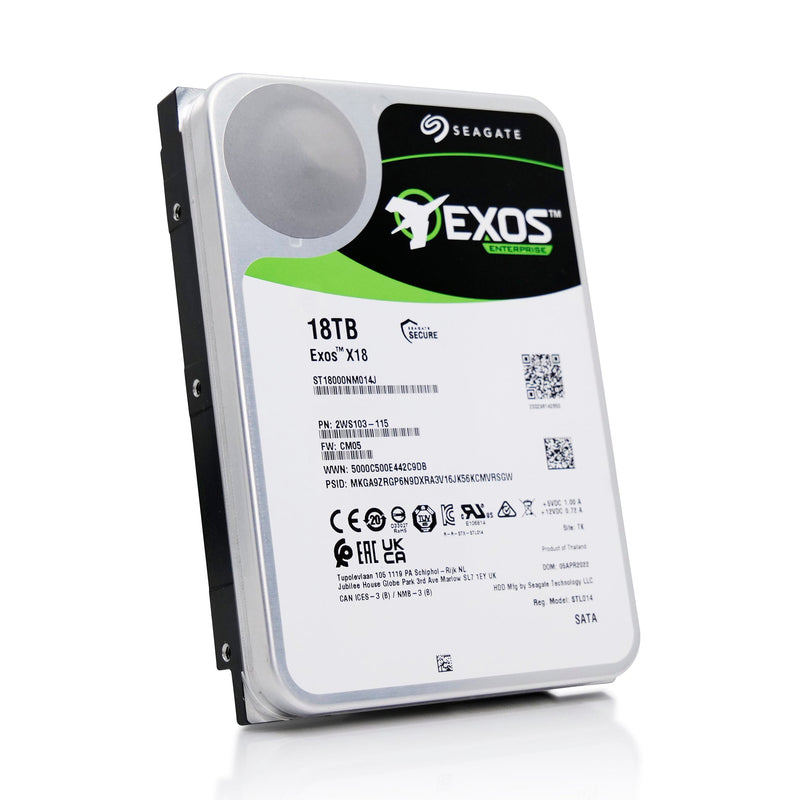 Seagate Exos X18 ST18000NM014J 18TB 7.2K RPM SATA 6Gb/s SED 3.5in Hard Drive