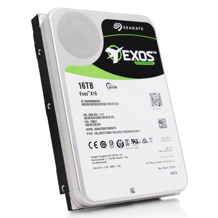 Seagate Exos X16 ST16000NM000G 16TB 7.2K RPM SATA 6Gb/s 512e/4Kn Power Disable Feature 3.5in Refurbished HDD