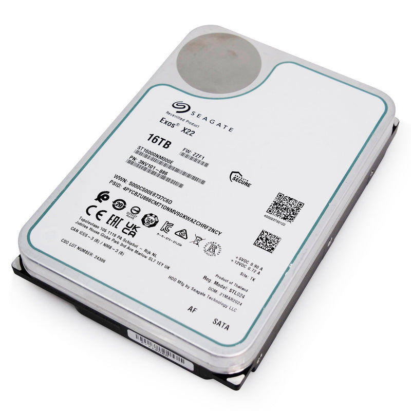 Seagate Exos X22 ST16000NM000E 16TB 7.2K RPM SATA 6Gb/s 512e FastFormat 3.5in Refurbished HDD
