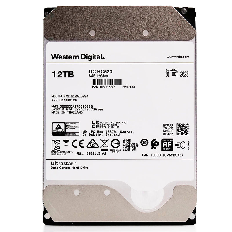 HGST Ultrastar He12 HUH721212AL5204 0F29532 12TB 7.2K RPM SAS 12Gb/s 512e 256MB 3.5" SE Manufacturer Recertified HDD
