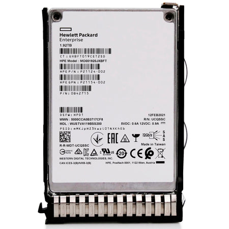 HP Generation 10 P21124-002 MO001920JXBFT 1.92TB 1 DWPD SAS 12Gb/s 3D TLC 2.5in Solid State Drive