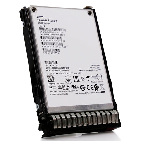HP Generation 10 P21124-002 MO001920JXBFT 1.92TB 1 DWPD SAS 12Gb/s 3D TLC 2.5in Solid State Drive