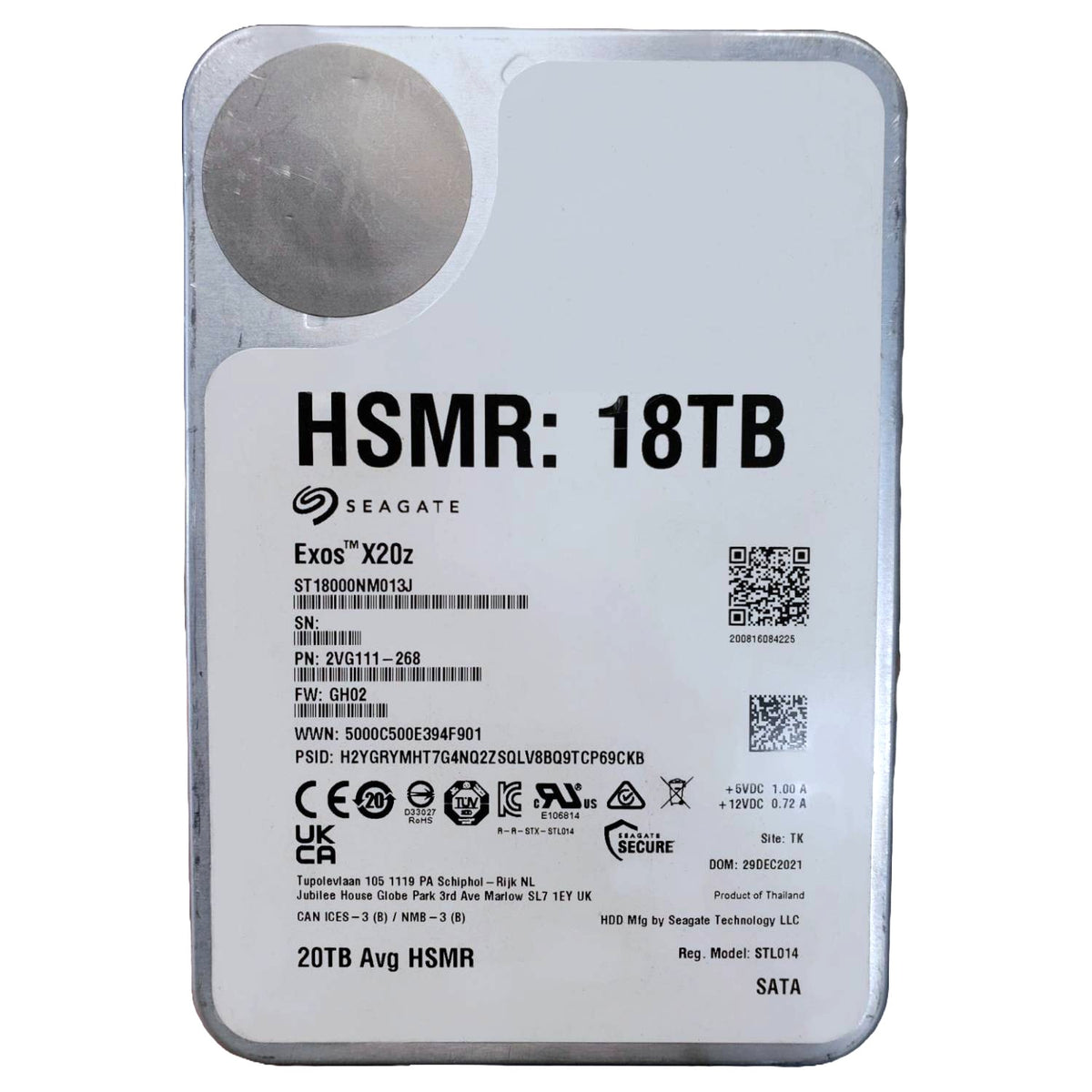 Seagate Exos X20z ST18000NM013J 18TB SATA 3.5