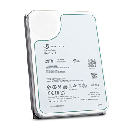 Seagate Exos X26Z ST25000NM000E 25TB 7.2K RPM SATA 6Gb/s 512e Host Managed SMR 3.5in Recertified Hard Drive