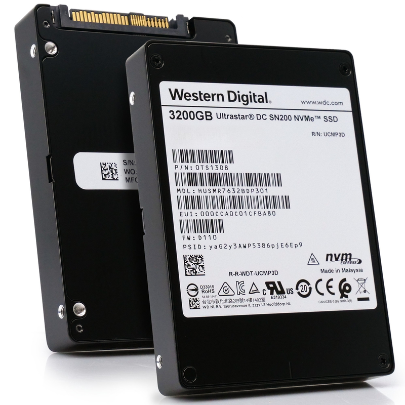 Western Digital/HGST Ultrastar DC SN200 HUSMR7632BDP301 3.2TB PCIe Gen 3.0 x4 4GB/s NVMe 2.5in Enterprise Solid State Drive