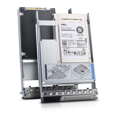 Dell G14 0N85XX 3.84TB 1 DWPD SAS 12Gb/s 3D TLC 2.5in Hybrid Solid State Drive, combine angled view