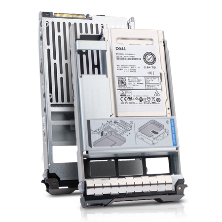 Dell G13 0N85XX 3.84TB 1 DWPD SAS 12Gb/s 3D TLC 2.5in Hybrid Solid State Drive, combine angled view