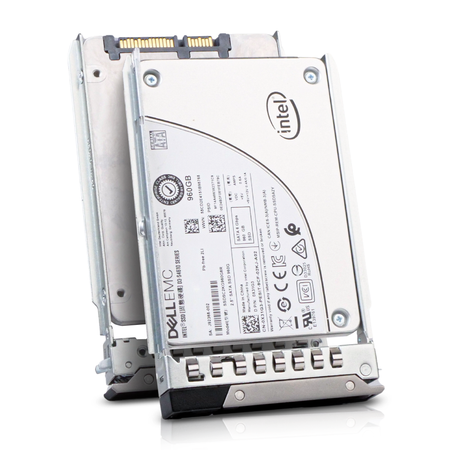 Dell G14 0X31G3 960GB 3 DWPD SATA 6Gb/s 3D TLC 2.5in Mixed Use Solid State Drive, combine angled view