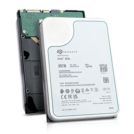 Seagate Exos X26Z ST25000NM000E 25TB 7.2K RPM SATA 6Gb/s 512e Host Managed SMR 3.5in Recertified Hard Drive