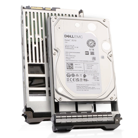 Dell G13 J7W80 8TB 7.2K RPM SATA 6Gb/s 512e 256MB 3.5in Hard Drive, combine angled view