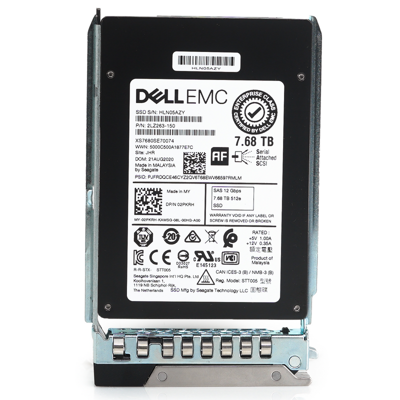 Dell G14 2PKRH XS7680SE70074 7.68TB SAS 12Gb/s 1DWPD Read Intensive 2.5in Solid State Drive - Front View