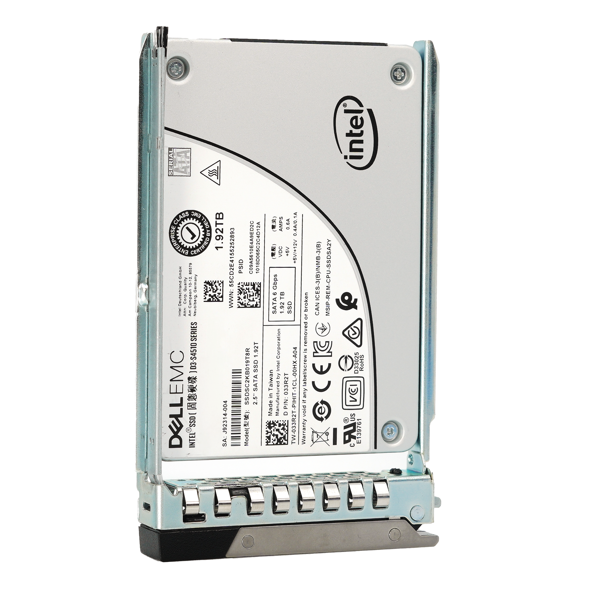 Dell G14 33R2T SSDSC2KB019T8R 1.92TB SATA 6Gb/s 1DWPD Read Intensive 2.5in Refurbished SSD