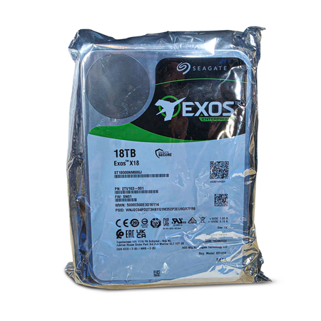Seagate 18TB Exos X18 ST18000NM000J 7200 RPM SATA 6Gb/s 512e/4Kn 256MB 3.5" Enterprise Hard Drive