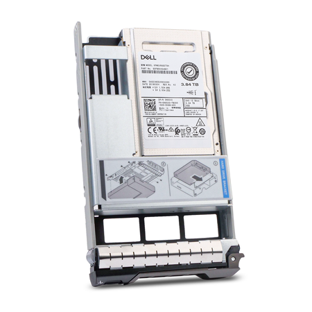 Dell G13 0N85XX 3.84TB 1 DWPD SAS 12Gb/s 3D TLC 2.5in Hybrid Solid State Drive, front angled view