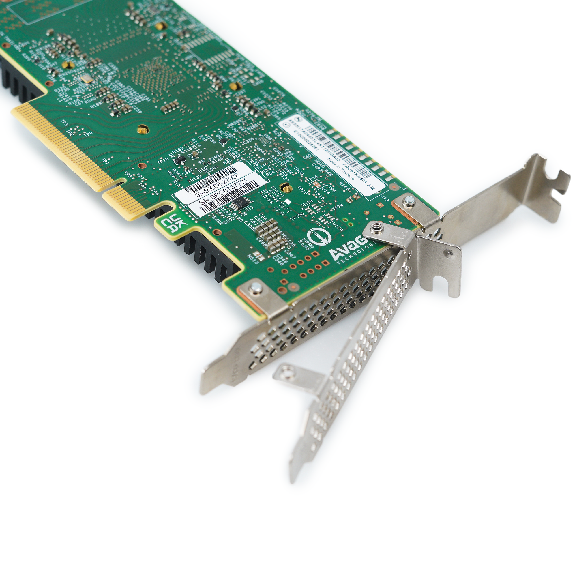 Lenovo 9400 Series 430-16i 4x Internal SAS/SATA/NVME Ports PCIe x8 9400-16i Full Height/Low Profile HBA plate back