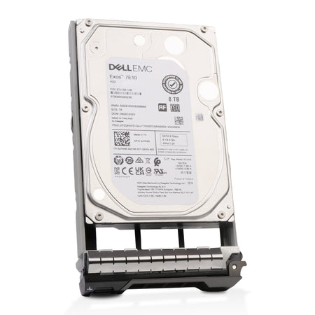 Dell G13 J7W80 8TB 7.2K RPM SATA 6Gb/s 512e 256MB 3.5in Hard Drive, front angled view