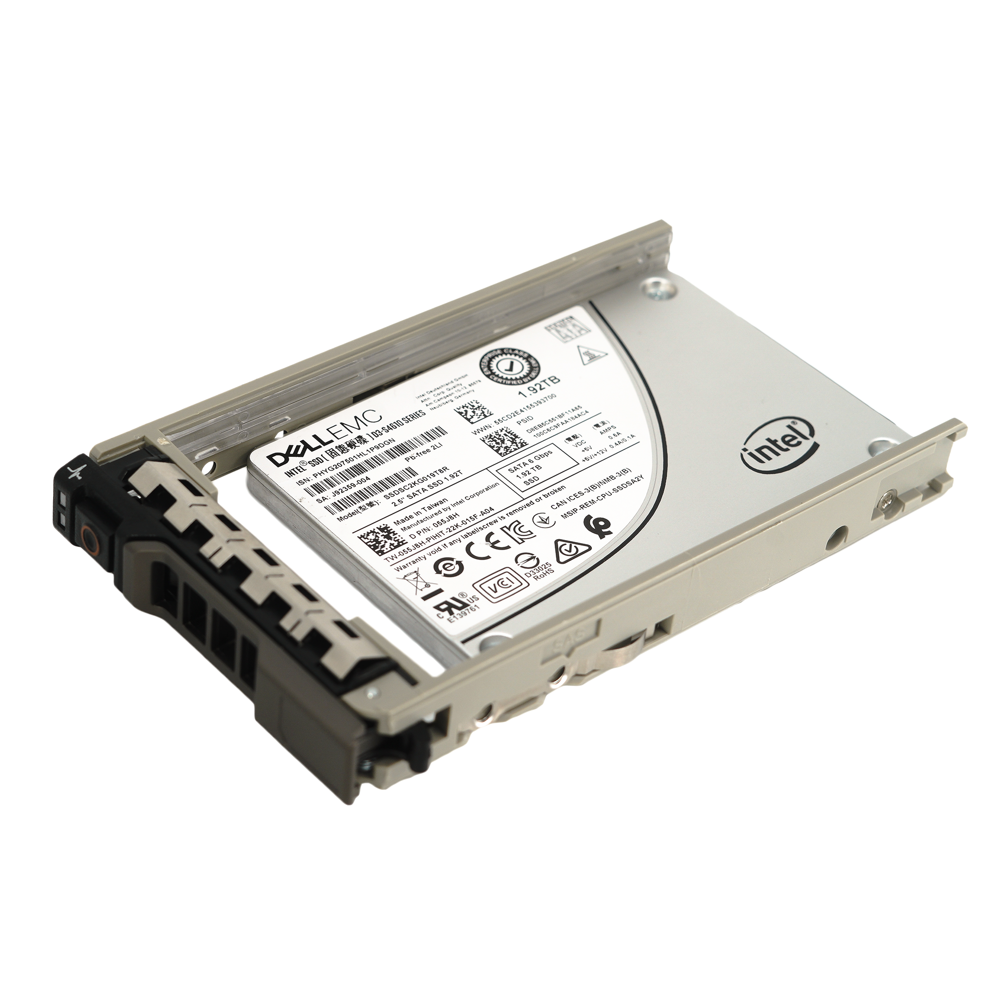 Dell G13 55J8H SSDSC2KG019T8R 1.92TB SATA 6Gb/s 3DWPD Mixed Use 2.5in Refurbished SSD