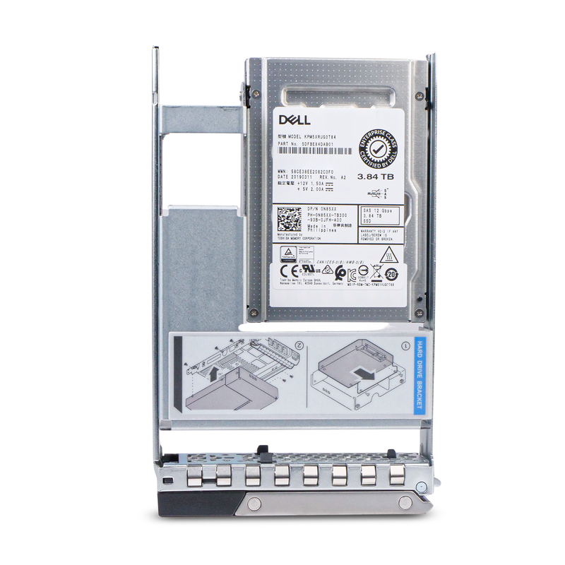 Dell G14 0N85XX 3.84TB 1 DWPD SAS 12Gb/s 3D TLC 2.5in Hybrid Solid State Drive, front view