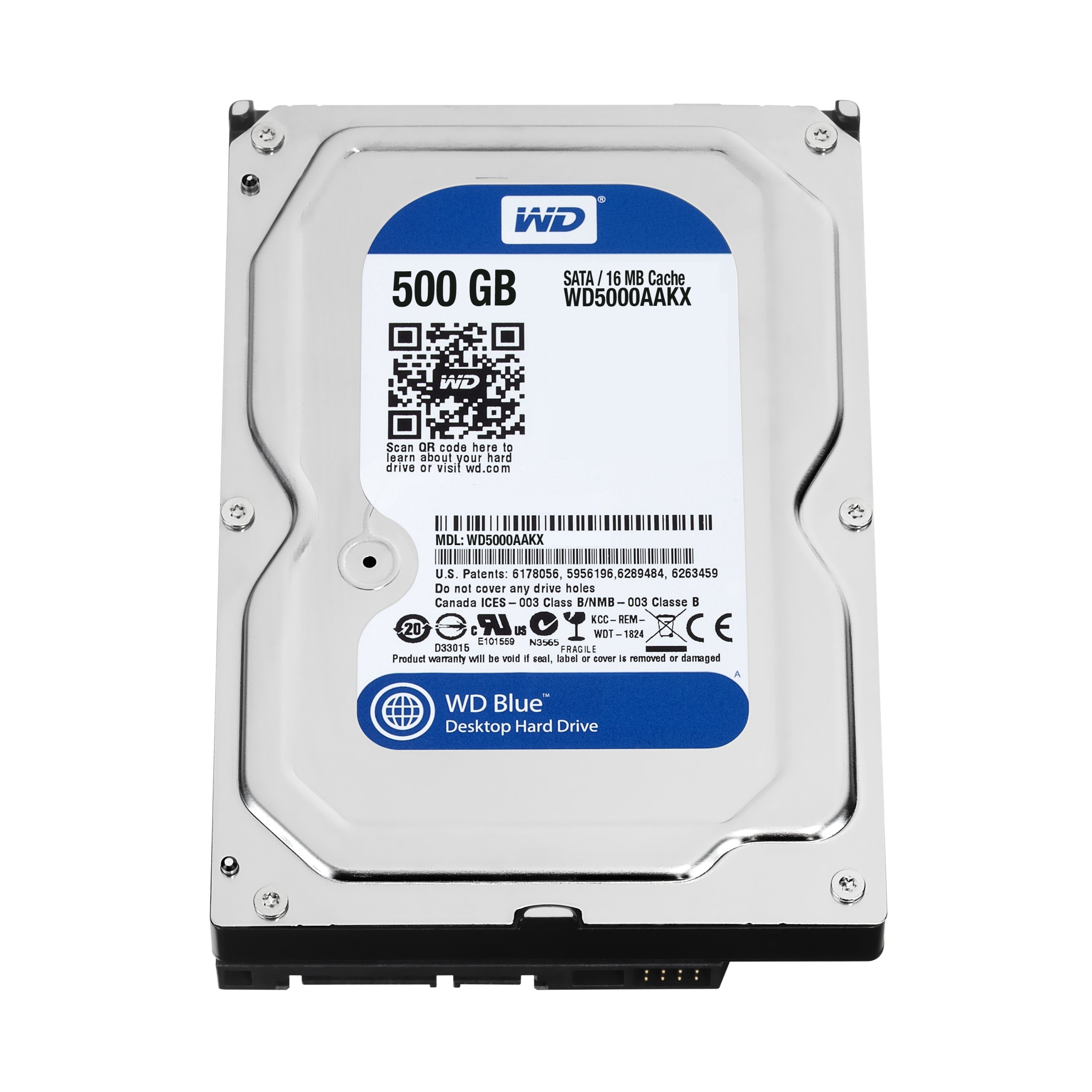 Western Digital WD Blue WD5000AZRZ 500GB 5.4K RPM SATA 6Gb/s 3.5in Refurbished HDD